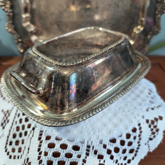 Butter dish, FIESTA ONEIDA silver, with lid and handle.  Antique, rare.  Observa - Picture 15 of 17